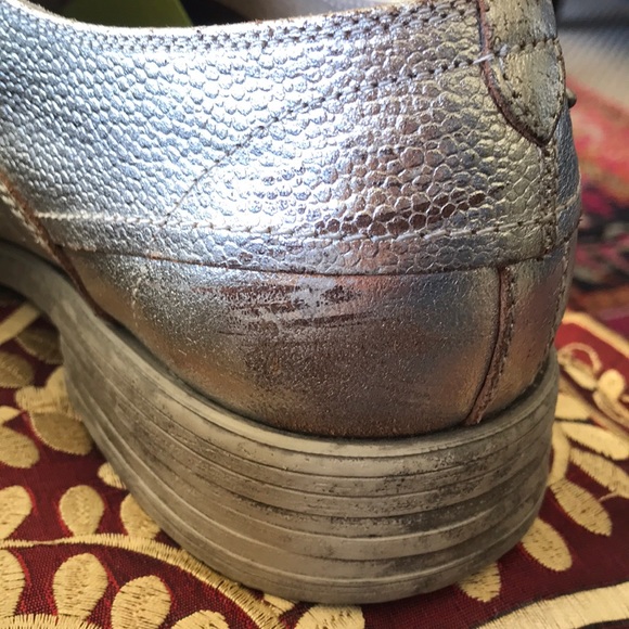 Diesel Silver Leather Men’s Oxford size 10.5 / 44 - Picture 8 of 9